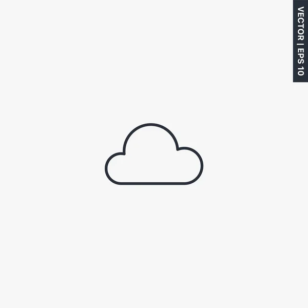 Cloud Linear Style Sign Mobile Concept Web Design Symbol Logo — 스톡 벡터