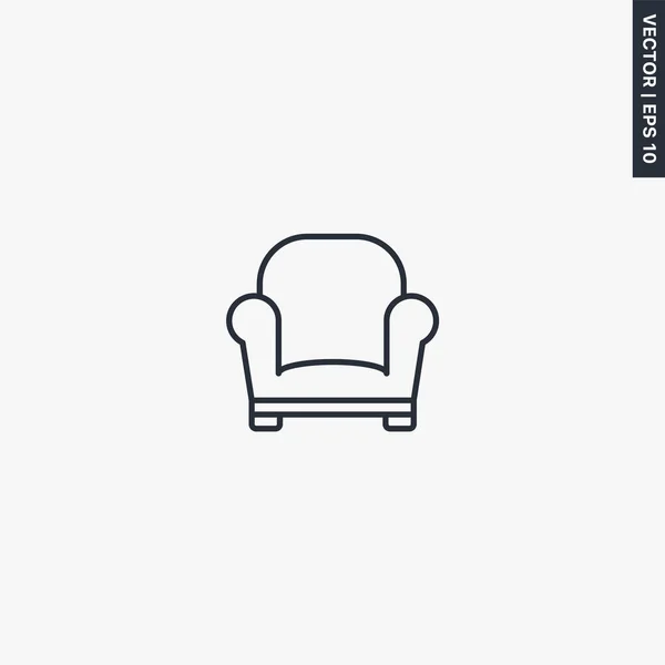 Cadeira Sinal Estilo Linear Para Conceito Móvel Web Design Símbolo — Vetor de Stock