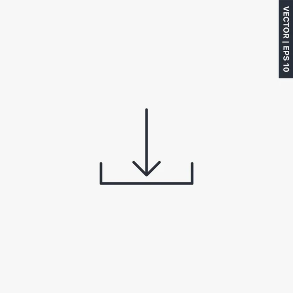 モバイルコンセプトとウェブデザインのためのダウンロード 線形スタイルのサイン シンボル ロゴイラスト ピクセル完璧なベクトルグラフィックス — ストックベクタ