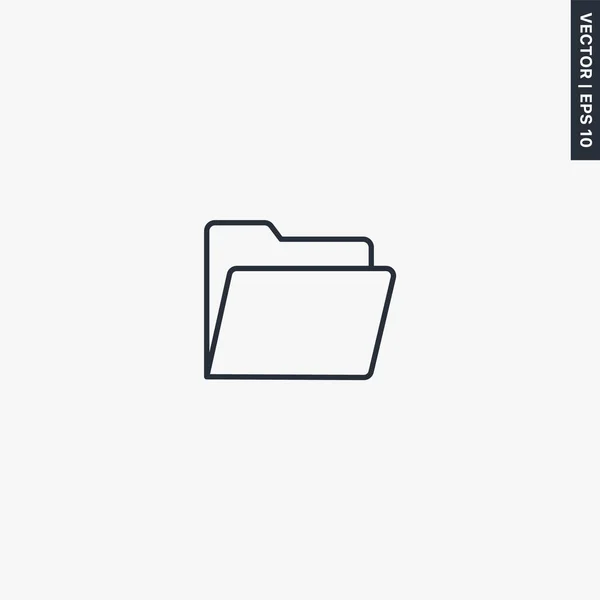 Cartella Segno Stile Lineare Concetto Mobile Web Design Simbolo Illustrazione — Vettoriale Stock