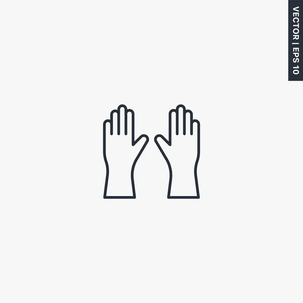 Chirurgische Handschoenen Lineair Stijlteken Voor Mobiel Concept Webdesign Symbool Logo — Stockvector
