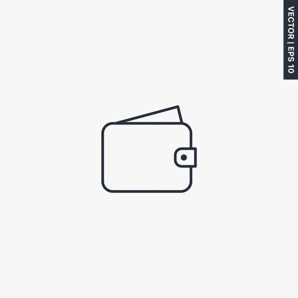 Brieftasche Lineares Stilschild Für Mobiles Konzept Und Webdesign Symbol Logoabbildung — Stockvektor