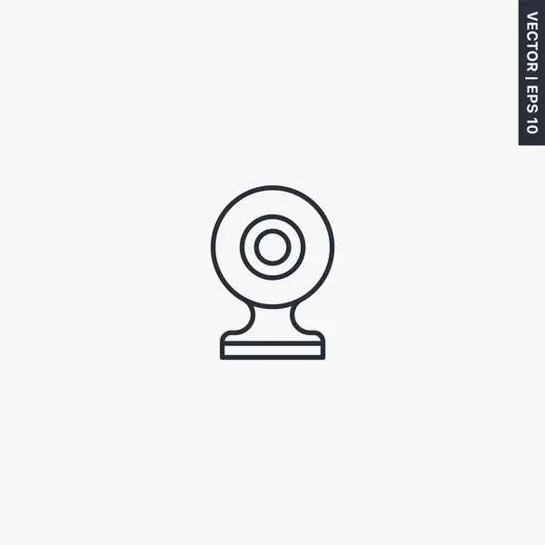 Webcam Segno Stile Lineare Concetto Mobile Web Design Simbolo Illustrazione — Vettoriale Stock