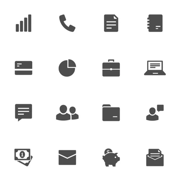 Concepto Negocio Iconos Planos Gris Set Piezas — Archivo Imágenes Vectoriales