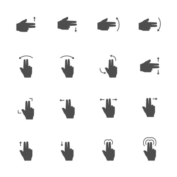 Deux Icônes Plates Gestion Des Doigts Gris Lot Pièces — Image vectorielle