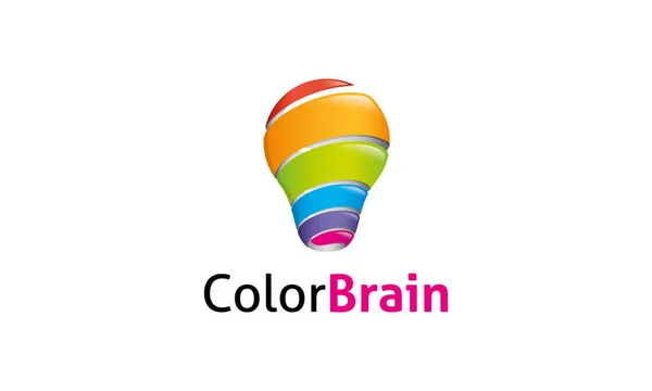 Färg Hjärnan Logotyp Mall — Stock vektor