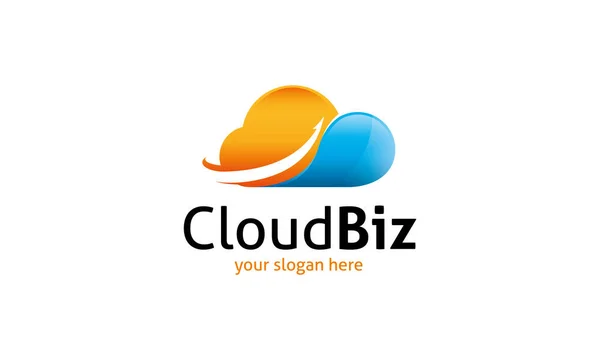 Modelo Logotipo Cloud Biz — Vetor de Stock