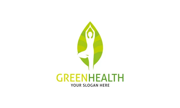 绿色健康徽标模板 — 图库矢量图片