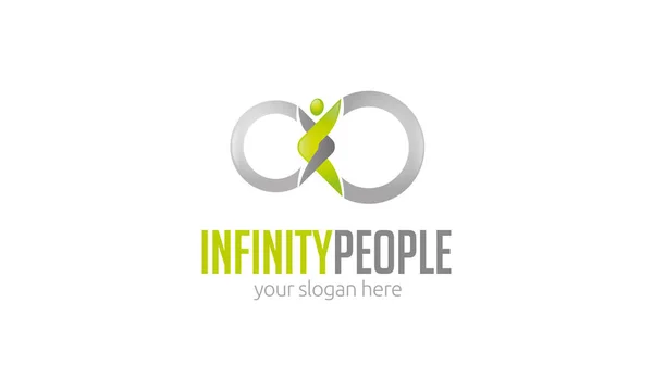 Plantilla Logotipo Infinity People — Vector de stock