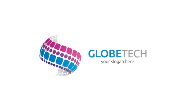 Globus Tech Logo Vorlage — Stockvektor