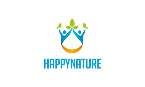 Szablon Logo Natura Szczęśliwy — Wektor stockowy