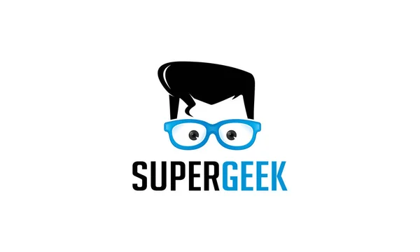 Super Geek Logo Vorlage — Stockvektor