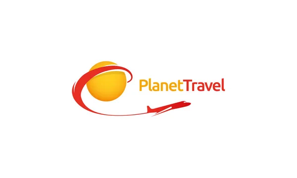 Modelo Logotipo Viagem Planet — Vetor de Stock