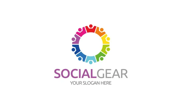 Шаблон Social Gear — стоковый вектор