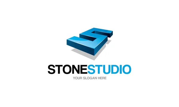 Stone Studio Logo Template — Stock Vector