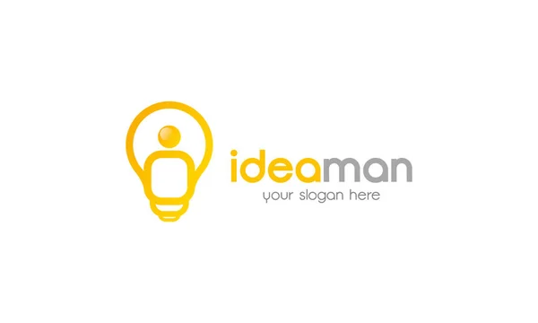 Idea Uomo Logo Modello — Vettoriale Stock
