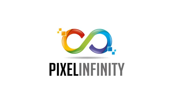 Pixel Infinity Logo Mall — Stock vektor