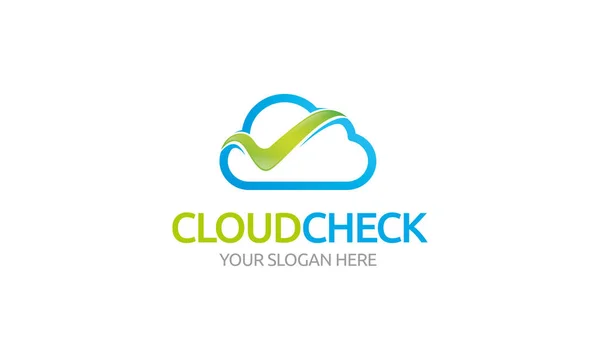 Cloud Check Logo Template — Stock Vector