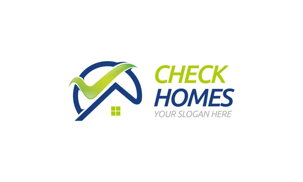 チェック ホームのロゴのテンプレート — ストックベクタ