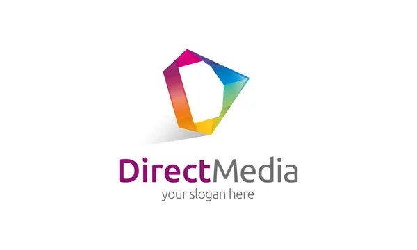 Doğrudan Medya Logo Şablonu — Stok Vektör