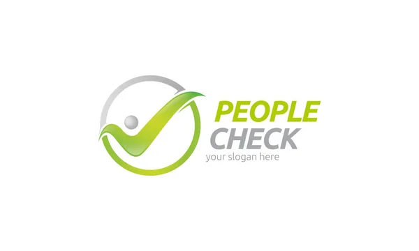 People Check Logo Template — Stock Vector