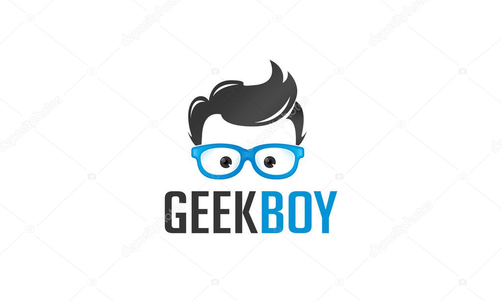 Geek Boy Logo Template