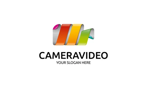 Modelo Logotipo Vídeo Câmera —  Vetores de Stock