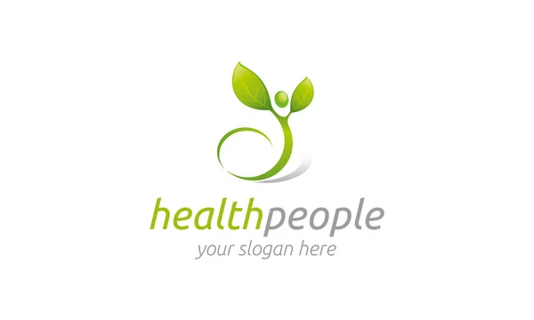 Modelo Logotipo Pessoas Saúde — Vetor de Stock