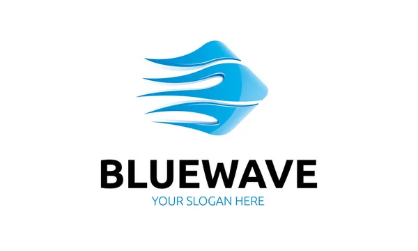 Blue Wave Logotyp Mall — Stock vektor