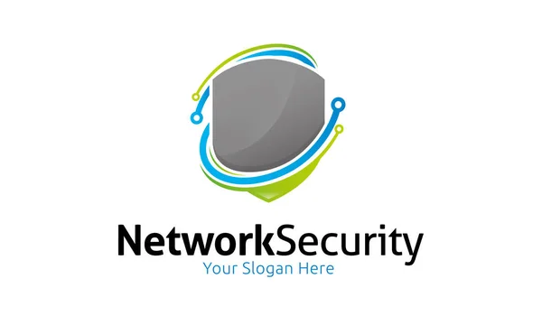 Netwerk Logo Beveiligingssjabloon — Stockvector