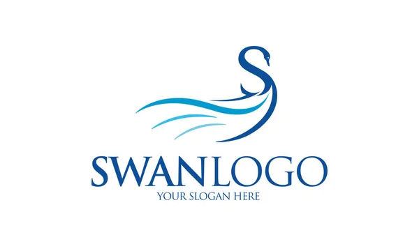 Swan Bird Logo Template — Stock Vector