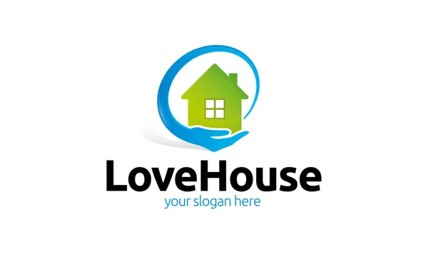 Plantilla Logotipo Love House — Vector de stock