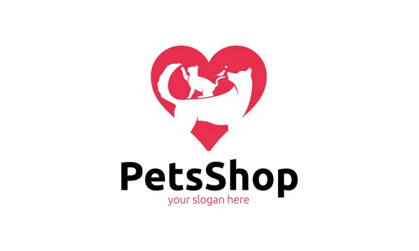 Evcil Hayvan Dükkanı Logo Şablonu — Stok Vektör