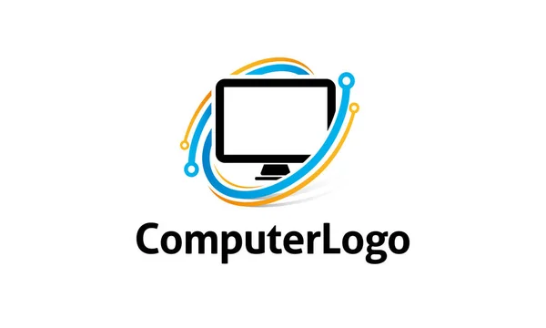 Modello Logo Riparazione Del Computer — Vettoriale Stock