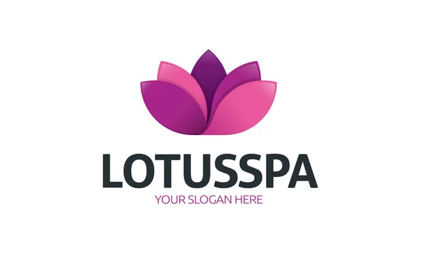 Lótus Spa Logotipo Temmplate — Vetor de Stock