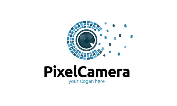 Pixel Kamera Logo Temmplate — Stockvektor