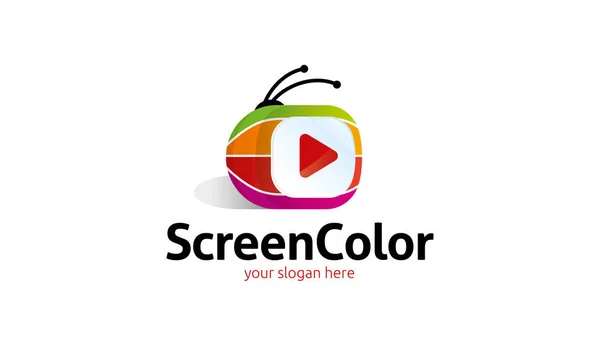 Screen Color Logo Temmplate — Stock Vector