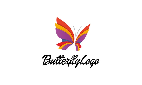 Color Mariposa Logo Temmplate — Vector de stock