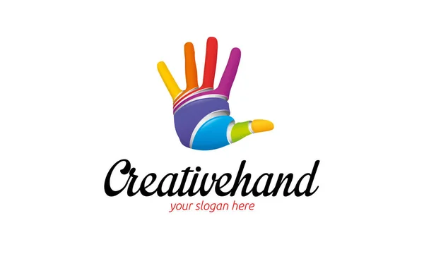 Δημιουργικό Χέρι Λογότυπο Temmplate — Διανυσματικό Αρχείο