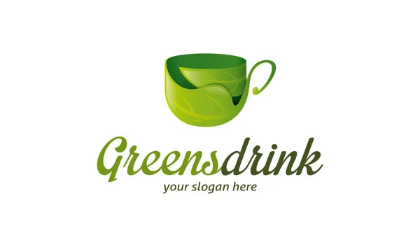 Vorlage Für Grünes Getränk Logo — Stockvektor
