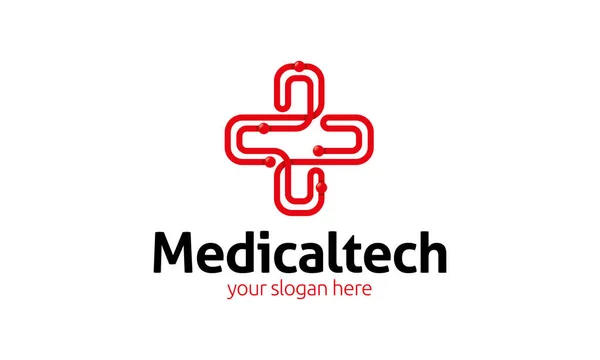 Modelo Médico Logotipo Tecnologia — Vetor de Stock