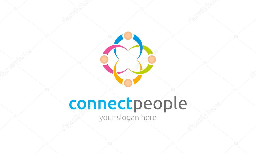 Connect People Logo Template