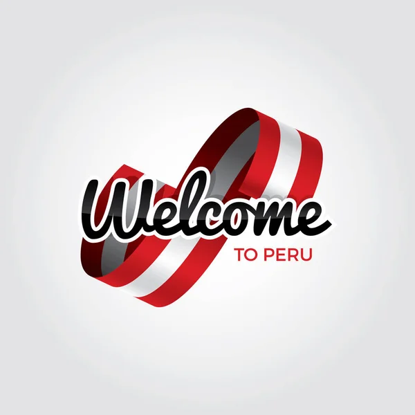 Bem Vindo Símbolo Peru Com Bandeira Logotipo Moderno Simples Fundo —  Vetores de Stock