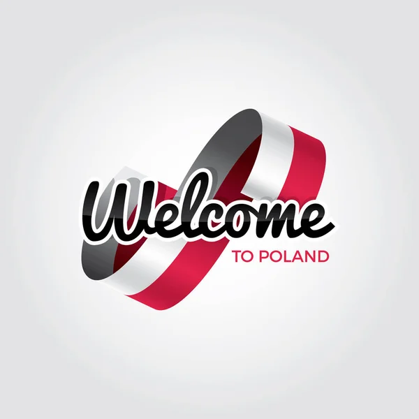 Bem Vindo Símbolo Polônia Com Bandeira Logotipo Moderno Simples Fundo — Vetor de Stock