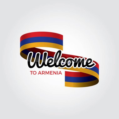 Welcome to Armenia flag. Patriotic design. Vector illustration.