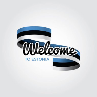 Welcome to Estonia flag. Patriotic design. Vector illustration.