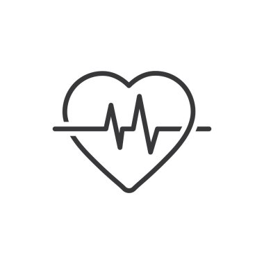 Doğrusal tasarımda kalp simgesi izole edilmiş vektör işaretleri. Tıp konsepti. Sağlık hizmetleri. Tutku kavramı. Kalp şeklinde. Romantik tasarım.