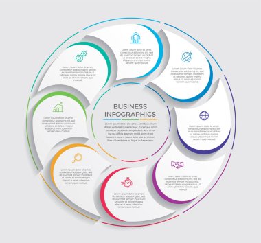 İş akışı düzeni, diyagram, yıllık rapor ve web tasarımı için bilgi tasarım vektörü ve pazarlama simgeleri kullanılabilir. Sekizinci seçenek, adım ya da süreç içeren iş konsepti. - Vektör