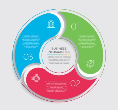 İş akışı düzeni, diyagram, yıllık rapor ve web tasarımı için bilgi tasarım vektörü ve pazarlama simgeleri kullanılabilir. 3 seçeneği, aşaması ya da süreci olan iş konsepti. - Vektör