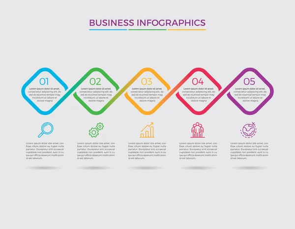 Infografik Design Vektor Und Marketing Symbole Können Für Workflow Layout — Stockvektor